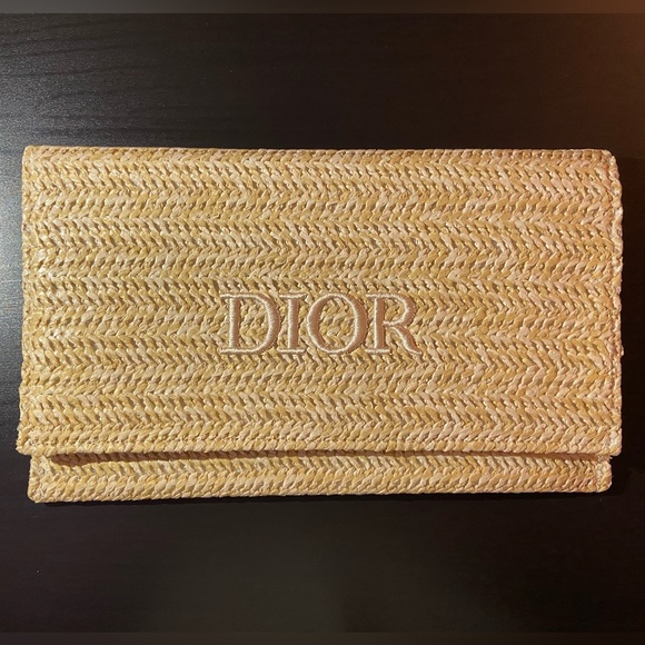 Dior Tan Woven Cosmetic Bag Luxury - Picture 6 of 9